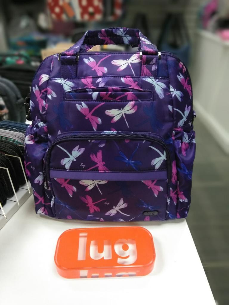 Lug purple dragonfly patterned backpack